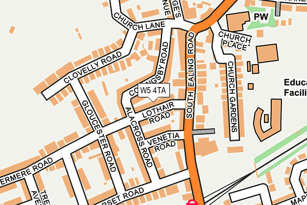 W5 4TA map - OS OpenMap – Local (Ordnance Survey)