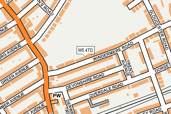 W5 4TD map - OS OpenMap – Local (Ordnance Survey)