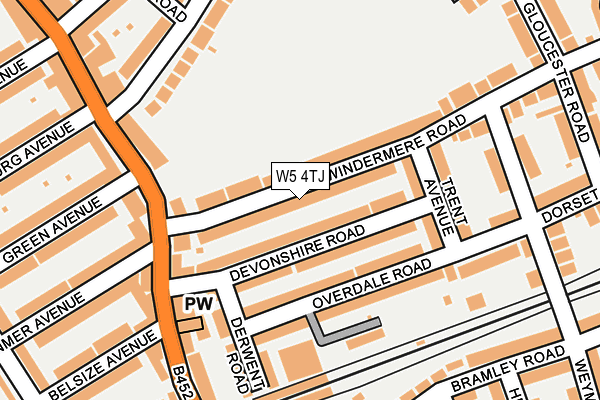 W5 4TJ map - OS OpenMap – Local (Ordnance Survey)