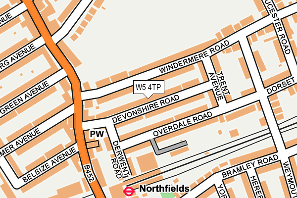 W5 4TP map - OS OpenMap – Local (Ordnance Survey)