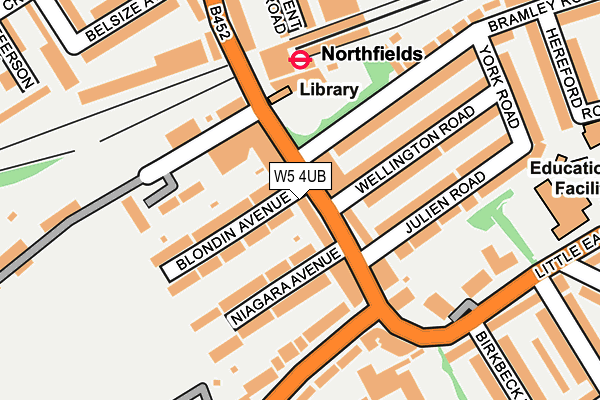 W5 4UB map - OS OpenMap – Local (Ordnance Survey)