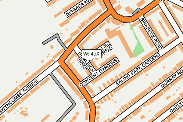 W5 4UX map - OS OpenMap – Local (Ordnance Survey)