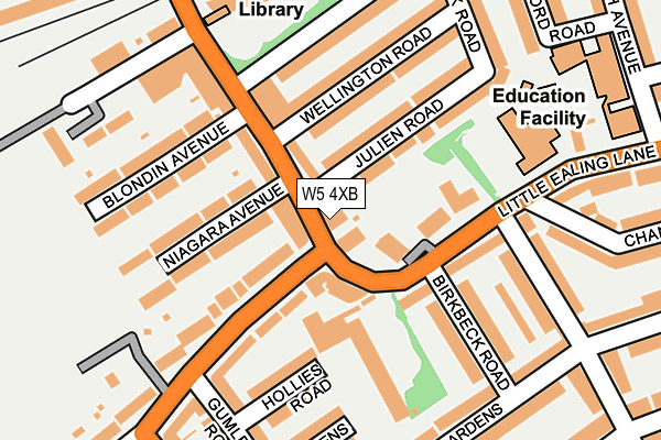 W5 4XB map - OS OpenMap – Local (Ordnance Survey)