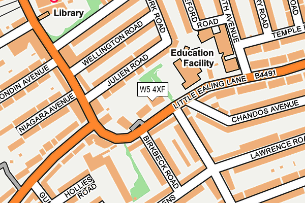 W5 4XF map - OS OpenMap – Local (Ordnance Survey)