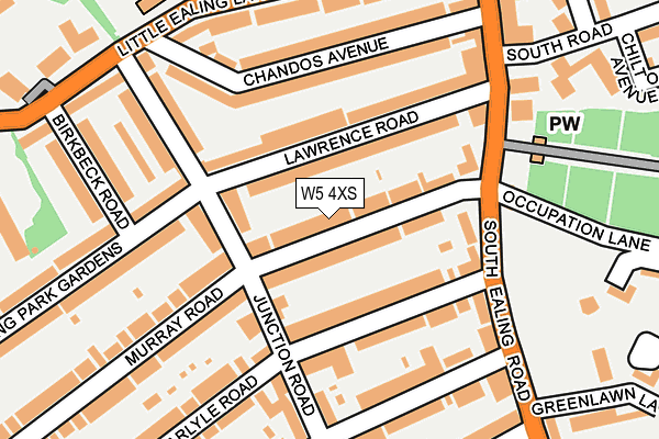 W5 4XS map - OS OpenMap – Local (Ordnance Survey)