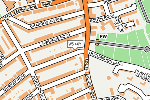 W5 4XY map - OS OpenMap – Local (Ordnance Survey)