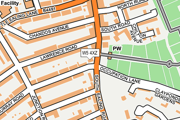 W5 4XZ map - OS OpenMap – Local (Ordnance Survey)