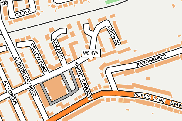 W5 4YA map - OS OpenMap – Local (Ordnance Survey)
