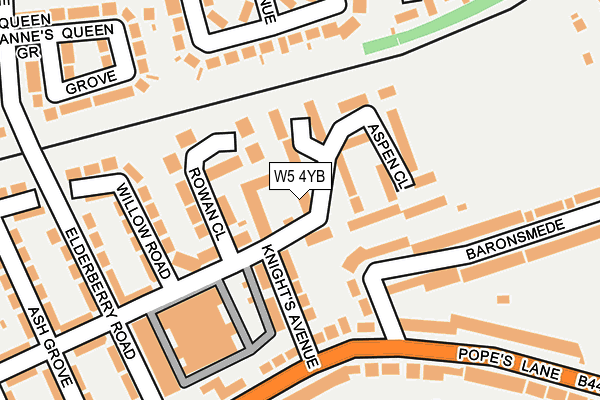 W5 4YB map - OS OpenMap – Local (Ordnance Survey)