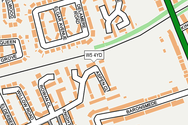 W5 4YD map - OS OpenMap – Local (Ordnance Survey)
