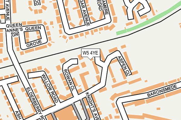 W5 4YE map - OS OpenMap – Local (Ordnance Survey)