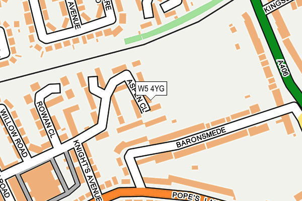 W5 4YG map - OS OpenMap – Local (Ordnance Survey)