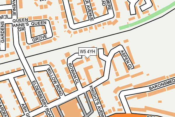 W5 4YH map - OS OpenMap – Local (Ordnance Survey)
