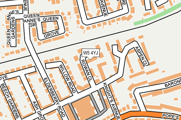 W5 4YJ map - OS OpenMap – Local (Ordnance Survey)