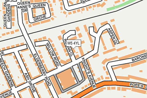W5 4YL map - OS OpenMap – Local (Ordnance Survey)