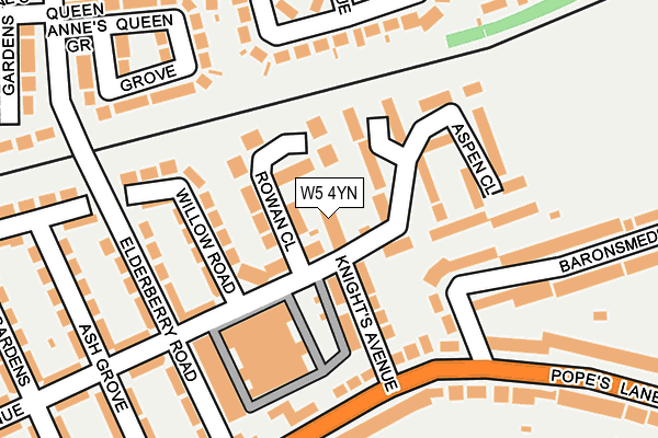W5 4YN map - OS OpenMap – Local (Ordnance Survey)