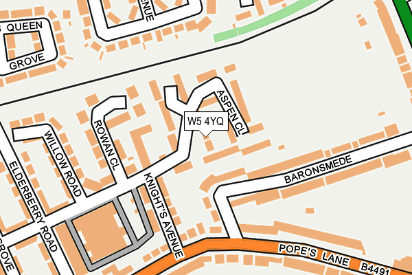W5 4YQ map - OS OpenMap – Local (Ordnance Survey)