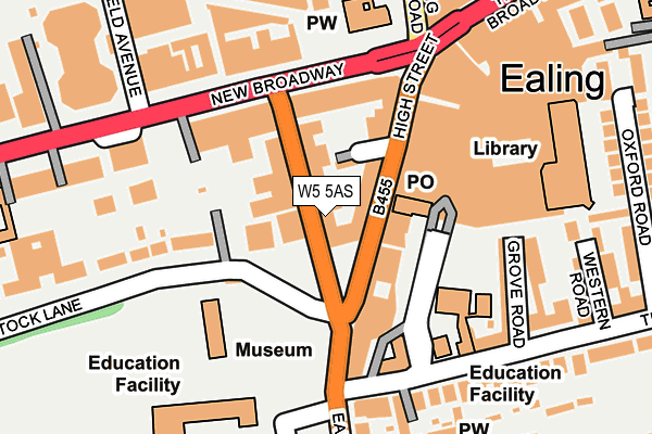 W5 5AS map - OS OpenMap – Local (Ordnance Survey)