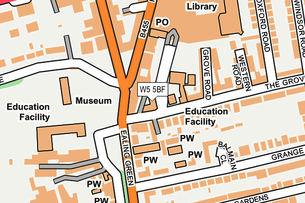 W5 5BF map - OS OpenMap – Local (Ordnance Survey)