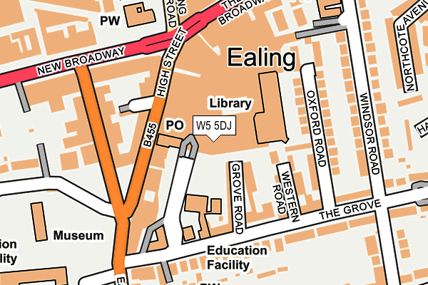 W5 5DJ map - OS OpenMap – Local (Ordnance Survey)