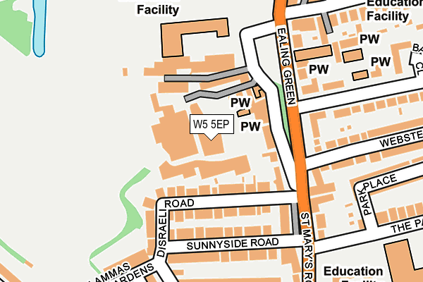 W5 5EP map - OS OpenMap – Local (Ordnance Survey)