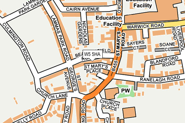 W5 5HA map - OS OpenMap – Local (Ordnance Survey)