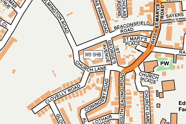 W5 5HB map - OS OpenMap – Local (Ordnance Survey)