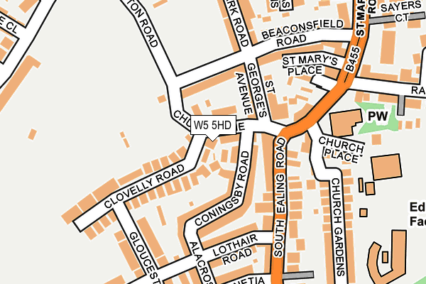 W5 5HD map - OS OpenMap – Local (Ordnance Survey)