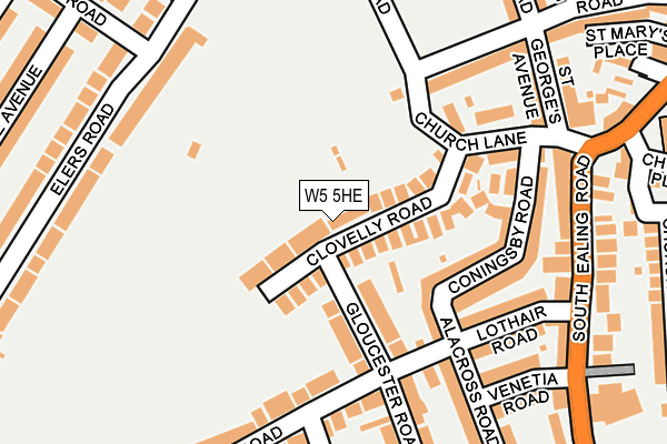 W5 5HE map - OS OpenMap – Local (Ordnance Survey)