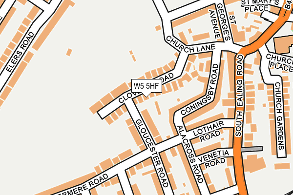 W5 5HF map - OS OpenMap – Local (Ordnance Survey)