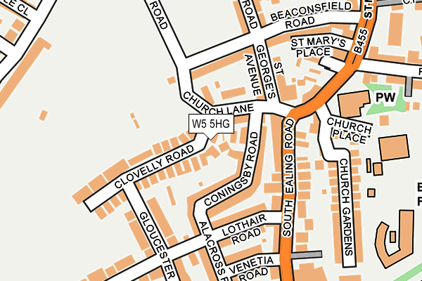 W5 5HG map - OS OpenMap – Local (Ordnance Survey)