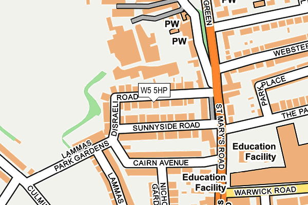 W5 5HP map - OS OpenMap – Local (Ordnance Survey)