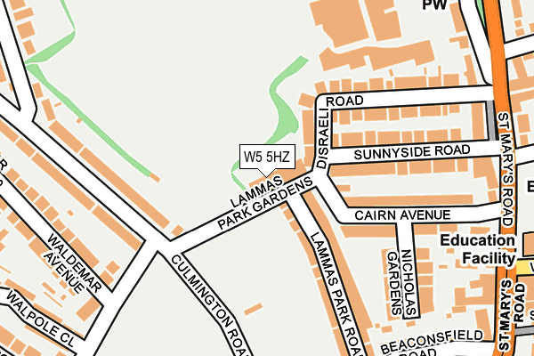 W5 5HZ map - OS OpenMap – Local (Ordnance Survey)