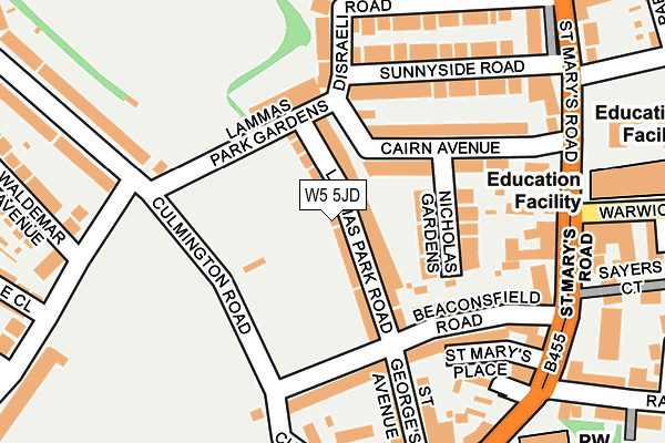 W5 5JD map - OS OpenMap – Local (Ordnance Survey)