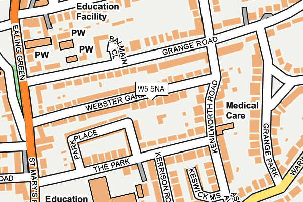 W5 5NA map - OS OpenMap – Local (Ordnance Survey)
