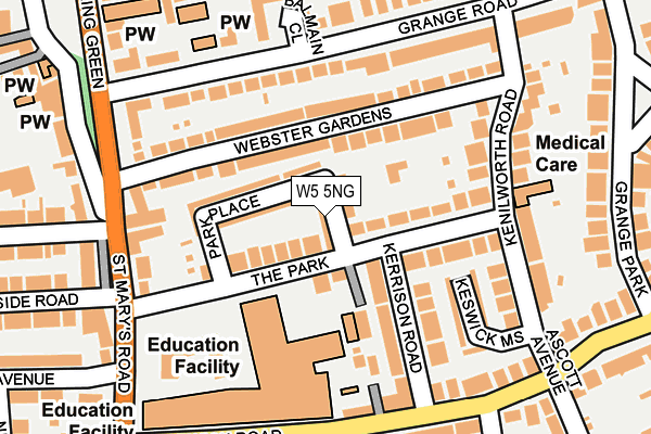 W5 5NG map - OS OpenMap – Local (Ordnance Survey)