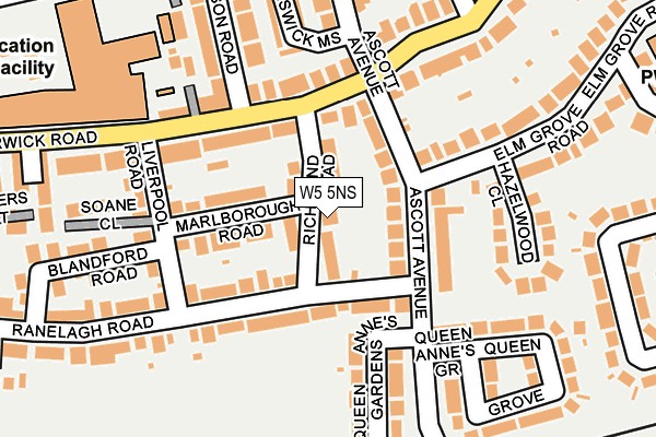 W5 5NS map - OS OpenMap – Local (Ordnance Survey)