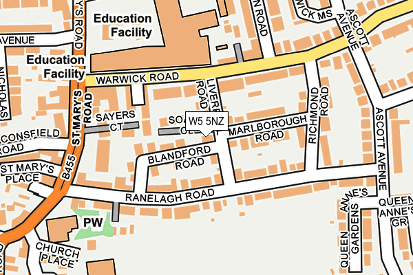 W5 5NZ map - OS OpenMap – Local (Ordnance Survey)