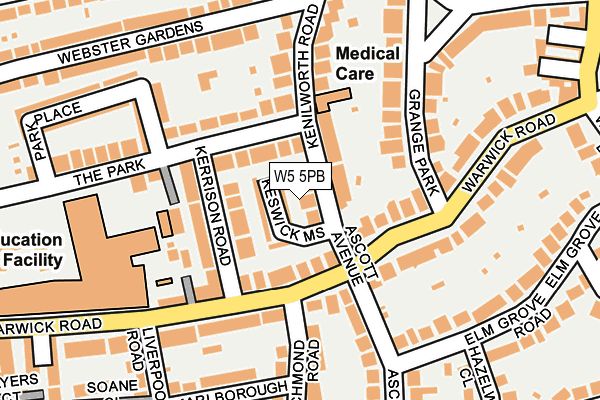 W5 5PB map - OS OpenMap – Local (Ordnance Survey)