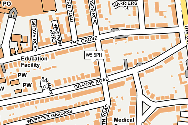 W5 5PH map - OS OpenMap – Local (Ordnance Survey)