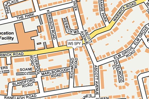 W5 5PY map - OS OpenMap – Local (Ordnance Survey)