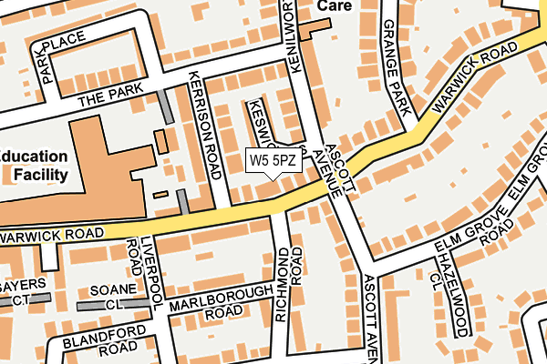 W5 5PZ map - OS OpenMap – Local (Ordnance Survey)