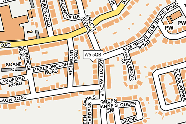 W5 5QB map - OS OpenMap – Local (Ordnance Survey)