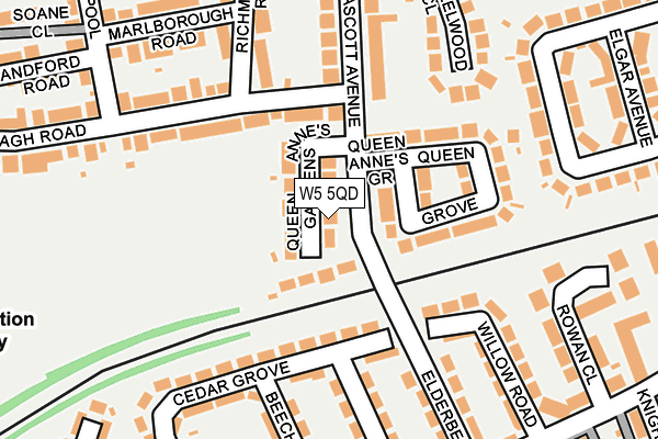 W5 5QD map - OS OpenMap – Local (Ordnance Survey)