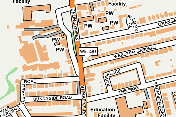 W5 5QU map - OS OpenMap – Local (Ordnance Survey)