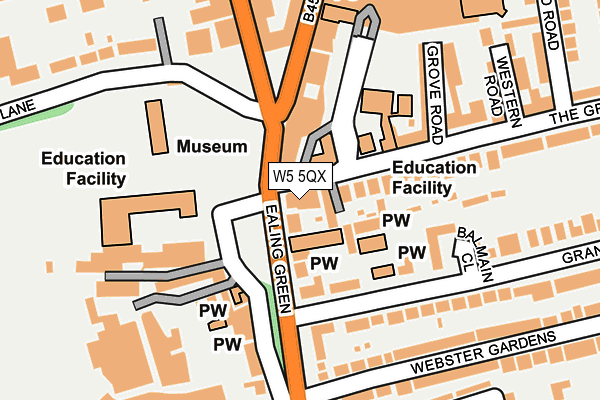 W5 5QX map - OS OpenMap – Local (Ordnance Survey)