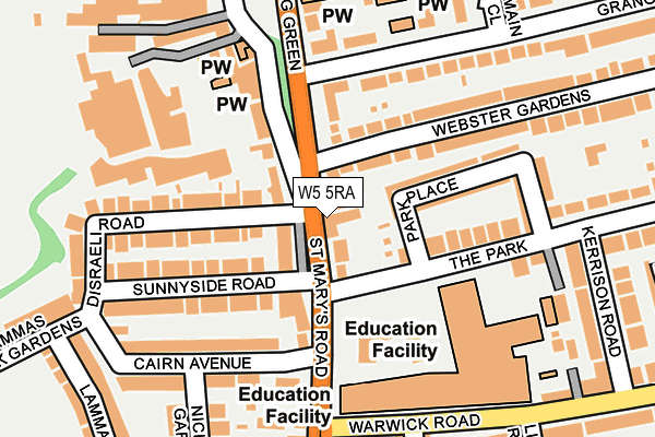 W5 5RA map - OS OpenMap – Local (Ordnance Survey)