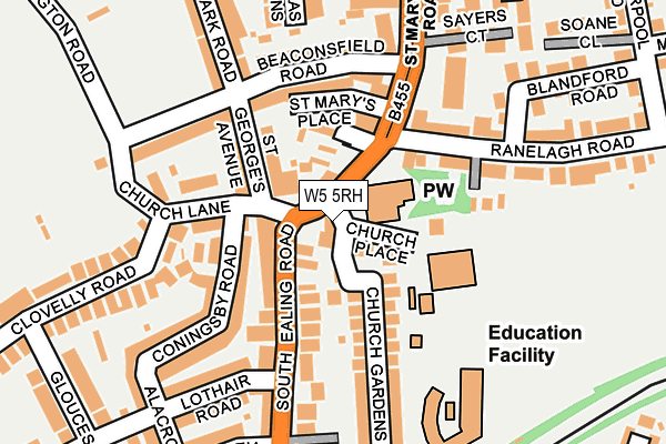 W5 5RH map - OS OpenMap – Local (Ordnance Survey)