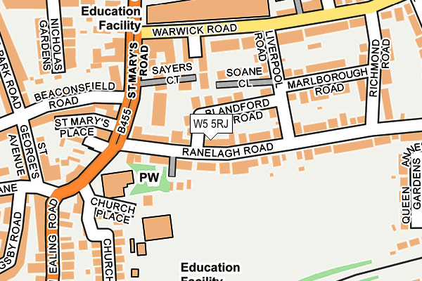 W5 5RJ map - OS OpenMap – Local (Ordnance Survey)