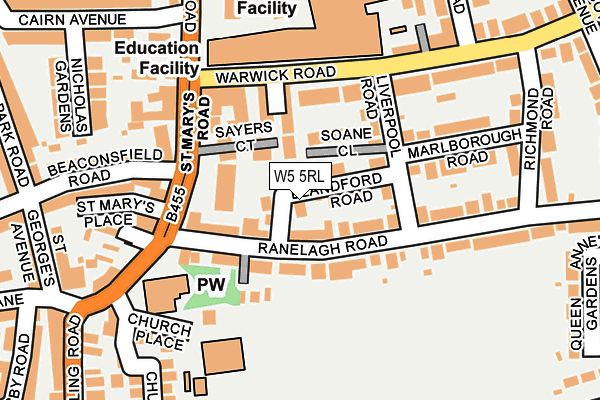 W5 5RL map - OS OpenMap – Local (Ordnance Survey)